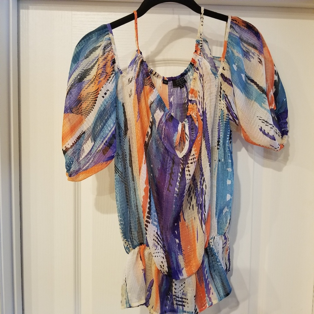 Guess | Multi-colored Guess Cold Shoulder top